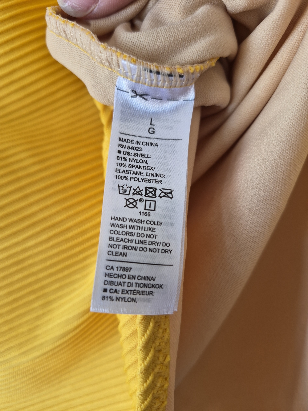 Old Navy Yellow Ribbed One-Piece - Picture 4 of 4